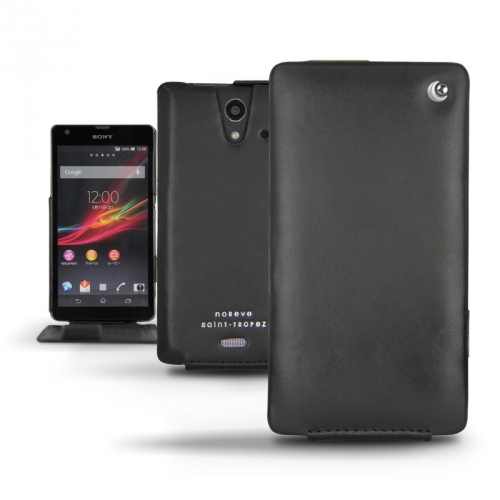 Sony Xperia UL  leather case - Noir ( Nappa - Black ) 