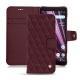 Custodia in pelle Sony Xperia XZ3 - Lie de vin - Couture ( Pantone 5115C ) 