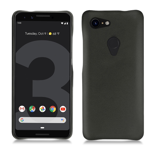 Google Pixel 3 XL leather cover - Noir ( Nappa - Black ) 