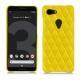 Coque cuir Google Pixel 3 XL - Jaune fluo - Couture