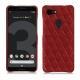 Coque cuir Google Pixel 3 - Tomate - Couture ( Pantone 187C ) 