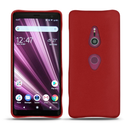 Custodia in pelle Sony Xperia XZ3Rouge ( Nappa - Pantone #d50032 ) 