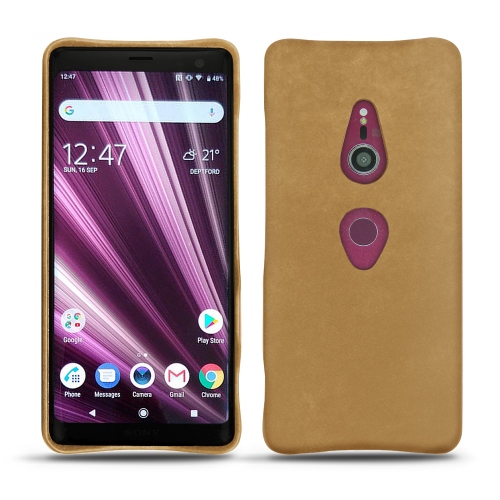 Sony Xperia XZ3 leather caseSable vintage ( Pantone #9b7340 ) 