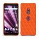 Coque cuir Sony Xperia XZ3 - Orange fluo - Couture