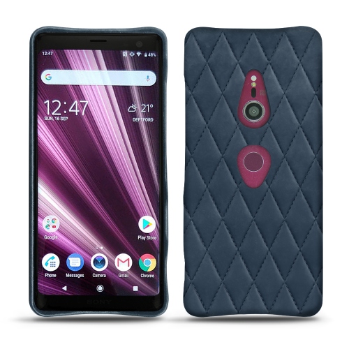 Custodia in pelle Sony Xperia XZ3Jean vintage - Couture ( Pantone #2f414f  ) 