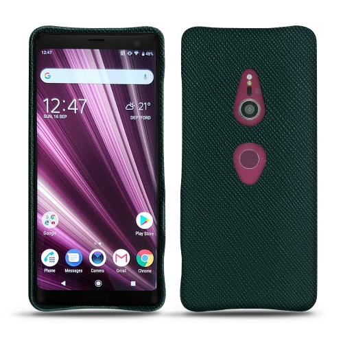 Lederschutzhülle Sony Xperia XZ3Vert séduisant ( Pantone #1d3c34 ) 