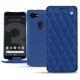 Housse cuir Google Pixel 3 - Bleu océan - Couture ( Nappa - Pantone 293C ) 