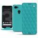 Housse cuir Google Pixel 3 - Bleu fluo - Couture
