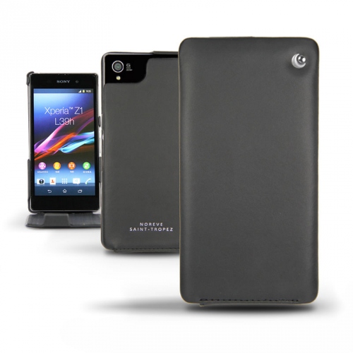 Sony Xperia Z1  leather case - Noir ( Nappa - Black ) 