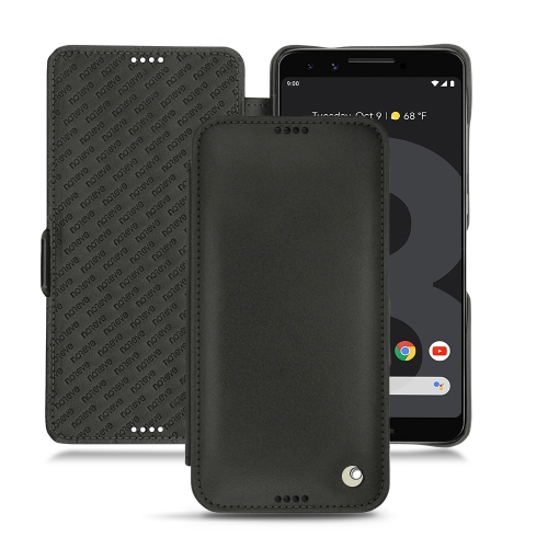 Google Pixel 3 leather case - Noir ( Nappa - Black ) 