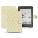 Housse cuir Amazon Kindle Paperwhite (2018) - Ivoire - Couture ( Sleek P C12 - White ) 