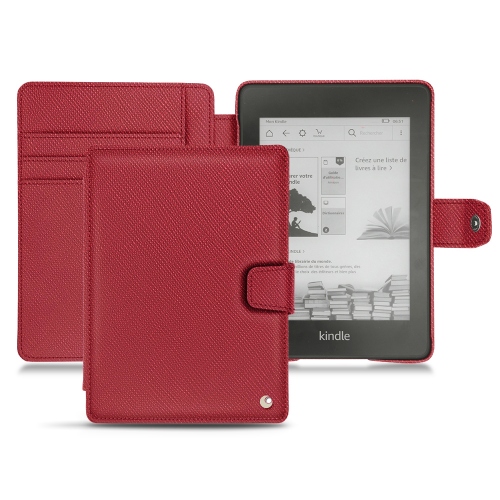 Housse cuir Amazon Kindle Paperwhite (2018) : Protection pour liseuses et tablettes sur NoreveRouge passion ( Pantone #a6192e ) 