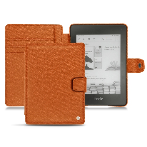Housse cuir Amazon Kindle Paperwhite (2018) : Protection pour liseuses et tablettes sur NoreveOrange vibrant ( Pantone #e36b39 ) 