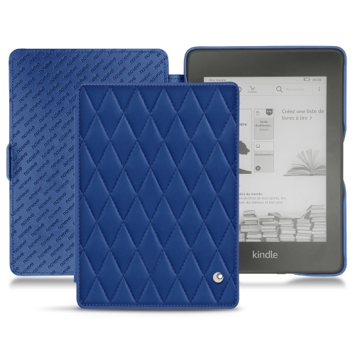 Custodia in pelle Amazon Kindle Paperwhite (2018)Bleu océan - Couture ( Nappa - Pantone #15458a) 