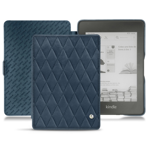 Custodia in pelle Amazon Kindle Paperwhite (2018)Jean vintage - Couture ( Pantone #2f414f  ) 