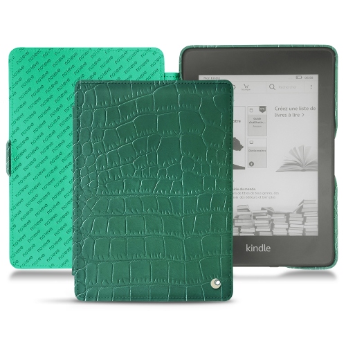 Capa em pele Amazon Kindle Paperwhite (2018)Crocodile pino ( Pantone #173F35 ) 