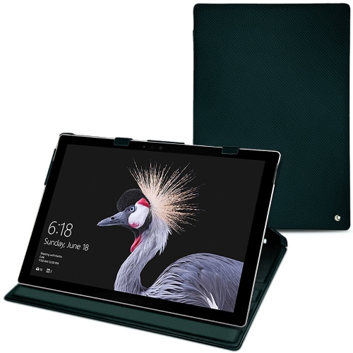 Microsoft Surface Pro 6 leather caseVert séduisant ( Pantone #1d3c34 ) 