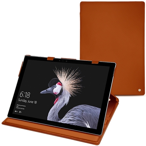 Lederschutzhülle Microsoft Surface Pro 6Orange vibrant ( Pantone #e36b39 ) 