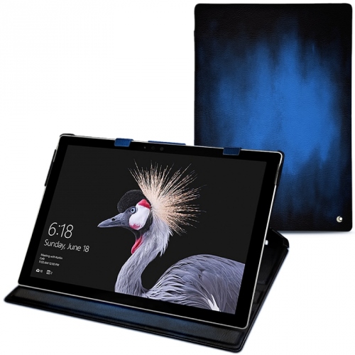 Microsoft Surface Pro 6 leather caseBleu Patine