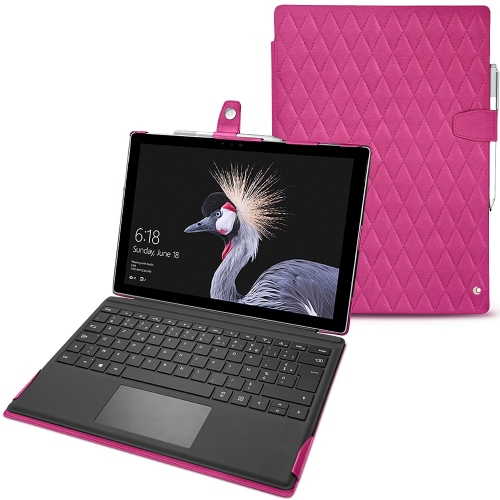 Housse cuir Microsoft Surface Pro 6Rose BB - Couture ( Pantone #DB599F )