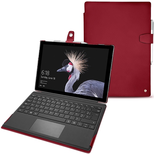 Funda de piel Microsoft Surface Pro 6Rouge passion ( Pantone #a6192e ) 