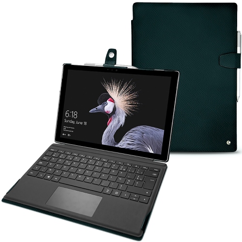 Lederschutzhülle Microsoft Surface Pro 6Vert séduisant ( Pantone #1d3c34 ) 