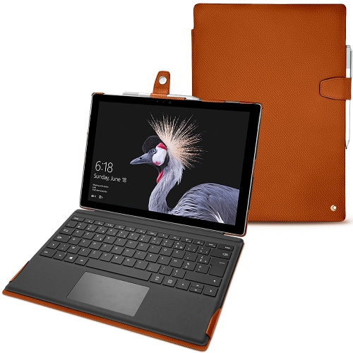 硬质真皮保护套 Microsoft Surface Pro 6Orange vibrant ( Pantone #e36b39 ) 