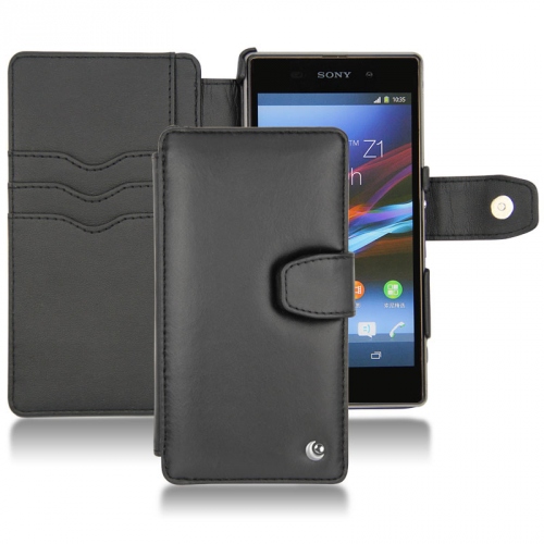 Sony Xperia Z1 leather case - Noir ( Nappa - Black ) 