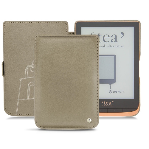 Funda de piel PocketBook Touch HD 3 - Tea Touch HD Plus : Funda de piel para e-readers y tablets en NoreveDarboun sabla ( Pantone #BCB1A1 )