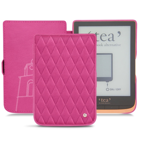 Funda de piel PocketBook Touch HD 3 - Tea Touch HD Plus : Funda de piel para e-readers y tablets en NoreveRose BB - Couture ( Pantone #DB599F )