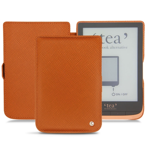Lederschutzhülle Pocketbook Touch HD 3 - Tea Touch HD Plus : Lederschutzhülle für Lesegeräte und Tablets bei Noreve.Orange vibrant ( Pantone #e36b39 ) 