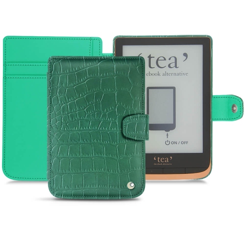 PocketBook Touch HD 3 - Tea Touch HD Plus leather caseCrocodile pino ( Pantone #173F35 ) 