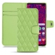 Housse cuir Samsung Galaxy S10+ - Vert olive - Couture ( Nappa - Pantone 578U ) 