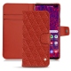 Samsung Galaxy S10+ leather case - Papaye - Couture ( Pantone 180C ) 
