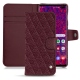Housse cuir Samsung Galaxy S10+ - Lie de vin - Couture ( Pantone 5115C ) 