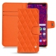 Samsung Galaxy S10+ leather case - Orange fluo - Couture