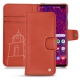 Samsung Galaxy S10+ leather case - Arange clouquié
