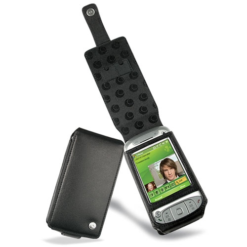 HTC TyTN - Qtek 9600 - SPV M3100  leather case - Noir ( Nappa - Black ) 