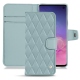Samsung Galaxy S10 leather case - Bleu ciel - Couture ( Nappa - Pantone 277C ) 