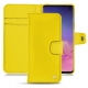Housse cuir Samsung Galaxy S10 - Jaune fluo
