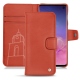 Samsung Galaxy S10 leather case - Arange clouquié