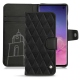 Housse cuir Samsung Galaxy S10 - Negre poudro - Couture