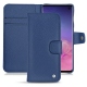Capa em pele Samsung Galaxy S10 - Bleu frisson