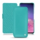 Samsung Galaxy S10 leather case - Bleu fluo