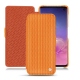 Samsung Galaxy S10 leather case - Abaca arancio