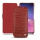 Samsung Galaxy S10 leather case - Autruche ciliegia