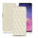 Custodia in pelle Samsung Galaxy S10 - Blanc - Couture ( Bologna - White ) 