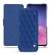 Funda de piel Samsung Galaxy S10 - Bleu océan - Couture ( Nappa - Pantone 293C ) 