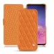 가죽 커버 Samsung Galaxy S10 - Orange - Couture ( Nappa - Pantone 1495U ) 