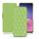 Samsung Galaxy S10 leather case - Vert olive - Couture ( Nappa - Pantone 578U ) 